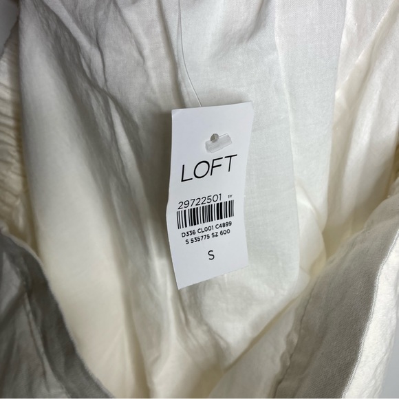 NWT Loft ivory button front skirt linen blend size small - Picture 5 of 9